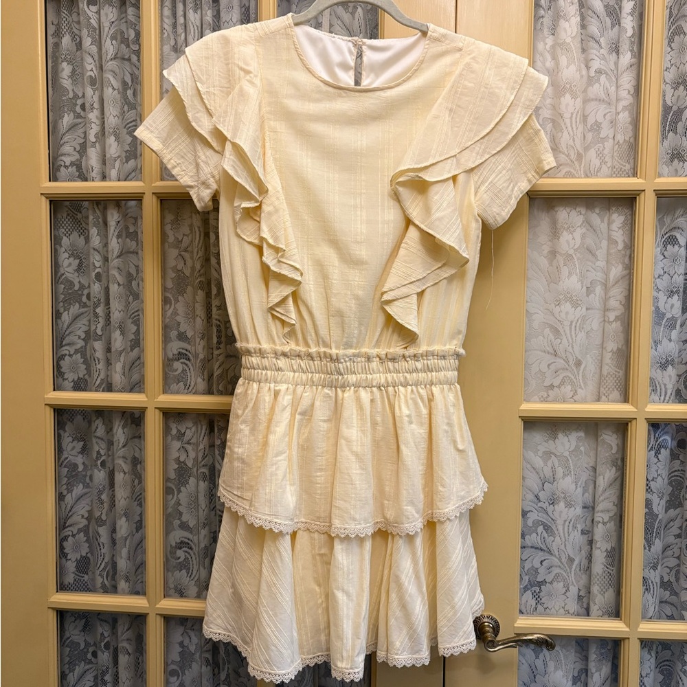 Charming Cream Ruffle Kids Dress